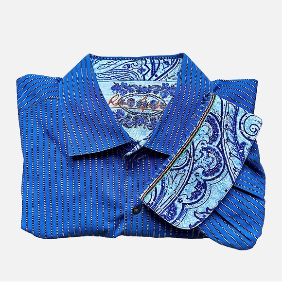 Robert Graham Shirts Robert Graham Blue Flip Cuff Button Down Long